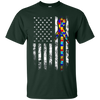 Image of Autism Awareness T-Shirt American Flag Distressed Tee