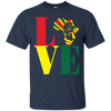 Image of African black power map raised fist I love Africa t-shirt