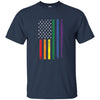 Image of Arc-en-ciel de drapeau américain manche du partisan de LGBT Long Tshirt