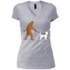 Image of Bigfoot Walking Chihuahua Dog T-Shirt