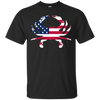 Image of T-shirts de drapeau américain: T-shirt USA de contour d'animal de crabe