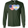 Image of ARGENTINA USA Flag Twin Heart TShirt for Argentine Americans