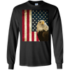 Image of American Bald Eagle Retro Flag Long Sleeve Shirt, Patriotic