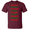 Image of Santa Claus's Reindeer Character List T-Shirt