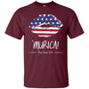Image of 'Murica Shirt America Flag on Lips, 4 juillet