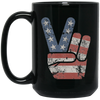 Image of 4th of July Vintage American Flag Big Peace Sign T-Shirt