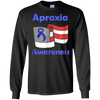 Image of Apraxia Awareness American Flag T shirt