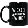 Image of Funny Halloween Wine Long Sleeve Shirt Wicked Before Wine