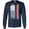 Image of American Flag Red Line USA Patriot July 4th Sleeves Shirt
