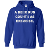Image of "Une course de bière compte comme un exercice." t-shirt d'entraînement drôle de bière
