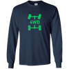 Image of 4WD Retro Long Sleeve T-Shirt Offroad Overland 4x4 Green