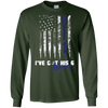 Image of Always Thin Blue Line Heart US Flag I've Got His Six T-shirt