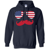 Image of American USA Flag Aviator Sunglasses Mustache Merica T Shirt