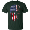 Image of American Flag Skull Patriotic 4th of July T-Shirt
