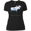 Image of Alaska Day Moose Snowy Mountain Shirt