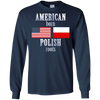 Image of American Born Polish Roots LS T-Shirt Poland USA Flag