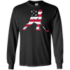 Image of Tee-shirt d'hockey sur glace de drapeau des Etats-Unis américain cadeau sportif patriote