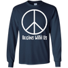 Image of AM Peace Sign Shirts: Peace Begins With Us Symbol T-Shirt