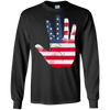 Image of American Flag Waving Hand Hi Five Patriotic Novelty T Shirt
