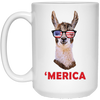 Image of 'Merica Llama Patriotic USA July 4 Sunglasses Funny T-Shirt