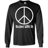 Image of AM Peace Sign Shirts: Peace Begins With Us Symbol T-Shirt