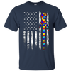 Image of Autism Awareness T-Shirt American Flag Distressed Tee