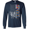 Image of Autism Awareness T-Shirt American Flag Distressed Tee