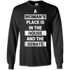 Image of a woman's place is in the house and the senate t-shirt