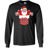 Image of Santa Stuck In Chimney Christmas Pocket T Shirt Gift