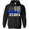Image of Atlanta Skyline Distressed American Flag Long Sleeve Shirt