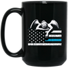 Image of Angel Weeping Thin Blue Line Flag to Honor the Fallen