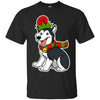 Image of Christmas Siberian Husky Dog T-Shirt, Puppy Xmas Gift