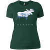 Image of Alaska Day Moose Snowy Mountain Shirt
