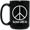 Image of AM Peace Sign Shirts: Peace Begins With Us Symbol T-Shirt