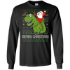 Image of Santa Riding Dinosaur Tyrannosaurus Gift Tshirt
