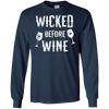 Image of Funny Halloween Wine Shirt Wicked Before Wine T-Shirt