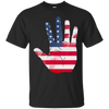 Image of American Flag Waving Hand Hi Five Patriotic Gift Long Sleeve