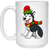 Image of Christmas Siberian Husky Dog T-Shirt, Puppy Xmas Gift