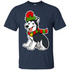 Image of Christmas Siberian Husky Dog T-Shirt, Puppy Xmas Gift