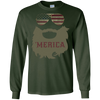 Image of 'Merica Patriotic Beard Sunglasses Flag T-shirt