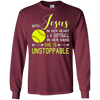 Image of WITH JESUS IN HER HEART & A Softball Hand She Is T-Shirt