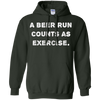 Image of "Une course de bière compte comme un exercice." t-shirt d'entraînement drôle de bière