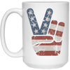 Image of 4th of July Vintage American Flag Big Peace Sign T-Shirt