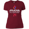 Image of Armenia Will Never Forget T-shirt for to show Armenian Pride
