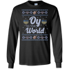Image of Funny Hanukkah Sweater Long Sleeve Shirt, Oy to the World
