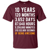 Image of 10th Birthday Gift T Shirt 10 Years Old Being Awesome Tee