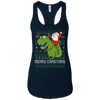 Image of Santa Riding Dinosaur Tyrannosaurus Gift Tshirt