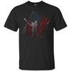 Image of American Flag Red White and Dingers Vintage Baseball T-shirt