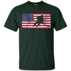Image of American Flag Hockey USA Patriotic Ice Skating Cool T-Shirt