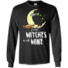 Image of Funny Halloween T Shirt Even Witches Need Wine Shirt